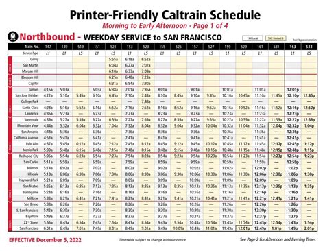 caltrain schedule weekday